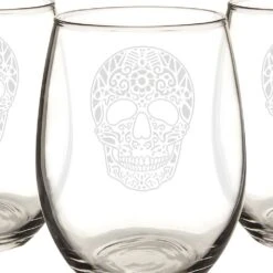 Cathy’s Concepts Sugar Skull 21 Oz. Stemless Wine Glasses -Tool Discount Store cathy s concepts stemless wine glasses hw16 1110 ss 44 1000