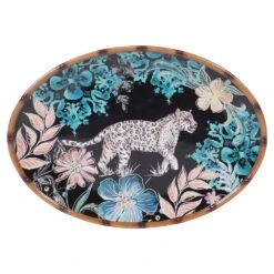 Certified International 16 In. Multi-Colored Stoneware Exotic Jungle Oval Platter