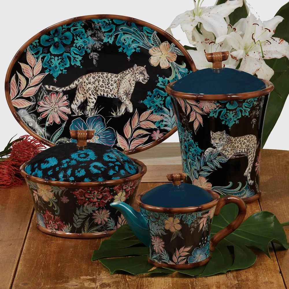 Certified International 16 In. Multi-Colored Stoneware Exotic Jungle Oval Platter 4 Certified International 16 In. Multi-Colored Stoneware Exotic Jungle Oval Platter - Image 2