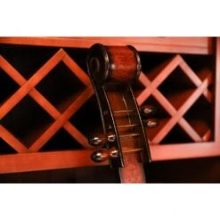 Vintiquewise 10-Bottle Cherry Brown Wooden Violin Shaped Wine Rack With Decorative Wine Holder 11 Vintiquewise 10-Bottle Cherry Brown Wooden Violin Shaped Wine Rack With Decorative Wine Holder -Tool Discount Store cherry brown vintiquewise wine racks qi003342l 1f 1000
