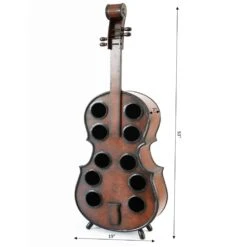 Vintiquewise 10-Bottle Cherry Brown Wooden Violin Shaped Wine Rack With Decorative Wine Holder 12 Vintiquewise 10-Bottle Cherry Brown Wooden Violin Shaped Wine Rack With Decorative Wine Holder -Tool Discount Store cherry brown vintiquewise wine racks qi003342l 44 1000
