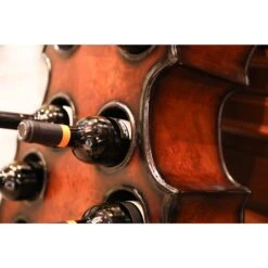 Vintiquewise 10-Bottle Cherry Brown Wooden Violin Shaped Wine Rack With Decorative Wine Holder 10 Vintiquewise 10-Bottle Cherry Brown Wooden Violin Shaped Wine Rack With Decorative Wine Holder -Tool Discount Store cherry brown vintiquewise wine racks qi003342l 4f 1000