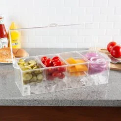 Classic Cuisine Cold Condiment Tray With Ice Chamber 11 Classic Cuisine Cold Condiment Tray With Ice Chamber -Tool Discount Store clear classic cuisine serving trays hw031082 31 1000
