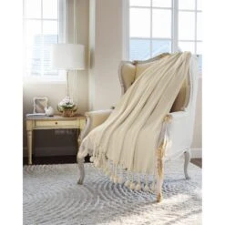 LR Home Embroidery Braided Cream Chevron Herringbone Cotton Throw Blanket 12 LR Home Embroidery Braided Cream Chevron Herringbone Cotton Throw Blanket -Tool Discount Store cream lr home throw blankets throw80181nat4250 44 1000