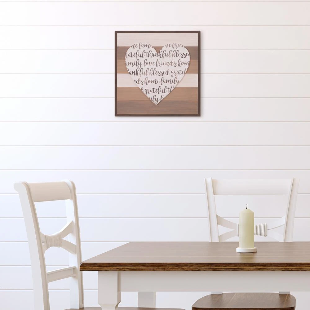 Pinnacle 18 In. X 18 In. Thankful, Grateful, Blessed Cut-Out Heart Wood Decorative Sign 3 Pinnacle 18 In. X 18 In. Thankful, Grateful, Blessed Cut-Out Heart Wood Decorative Sign