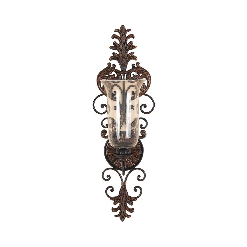 LITTON LANE Antique Gold Flourished Iron Candle Sconce 6 LITTON LANE Antique Gold Flourished Iron Candle Sconce - Image 4
