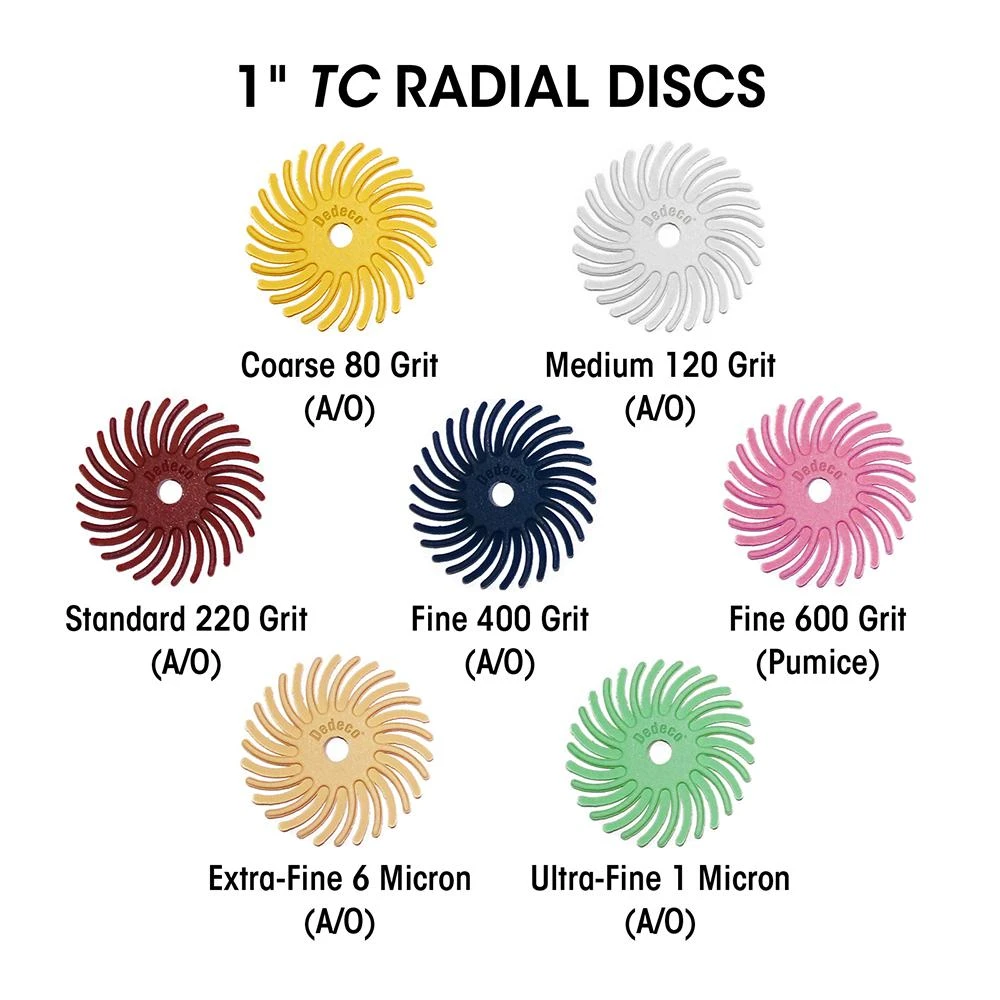 Dedeco Sunburst 1 In. Radial Discs – 1/8 In. Fine 400-Grit Arbor Rotary Cleaning And Polishing Tool (12-Pack) 5 Dedeco Sunburst 1 In. Radial Discs – 1/8 In. Fine 400-Grit Arbor Rotary Cleaning And Polishing Tool (12-Pack) - Image 3