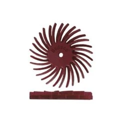 Dedeco Sunburst 7/8 In. Dual Radial Discs – 1/16 In. Standard 220-Grit Arbor Rotary Cleaning And Polishing Tool (48-Pack)