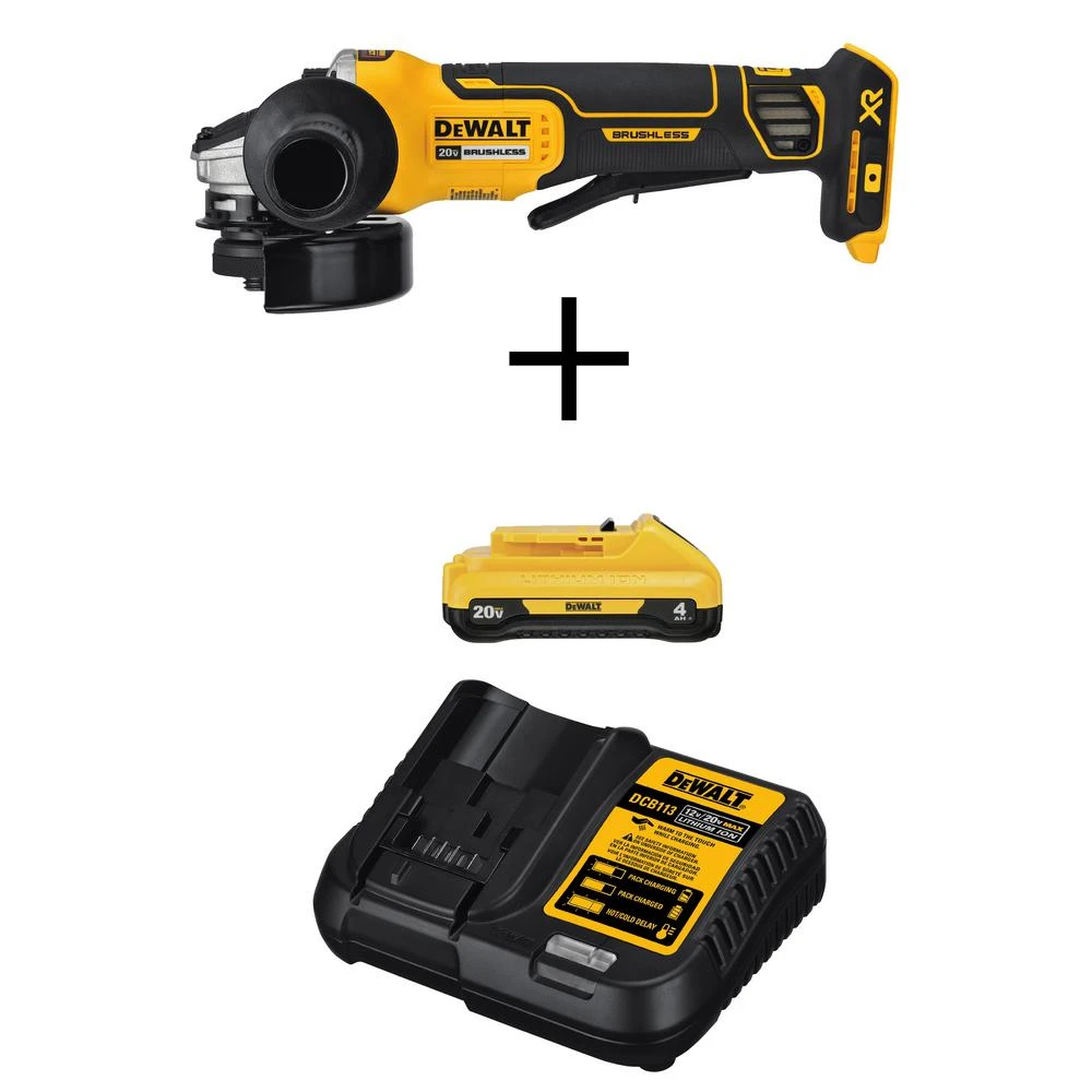 DEWALT 20-Volt MAX XR Cordless Brushless 4-1/2 In. Paddle Switch Small Angle Grinder With (1) 20-Volt 4.0Ah Battery & Charger 3 DEWALT 20-Volt MAX XR Cordless Brushless 4-1/2 In. Paddle Switch Small Angle Grinder With (1) 20-Volt 4.0Ah Battery & Charger