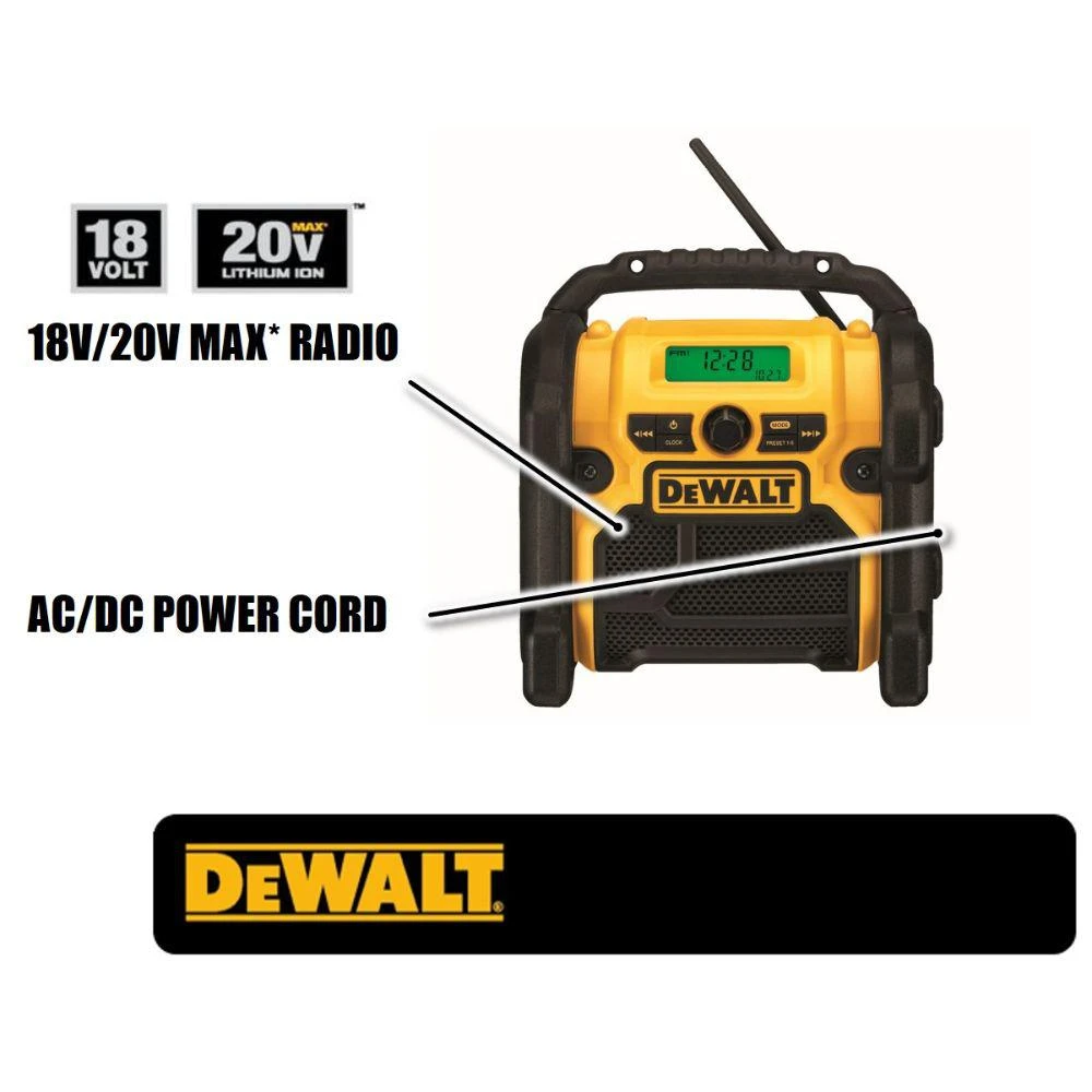DEWALT 20-Volt MAX Compact Corded / Cordless Worksite Radio 4 DEWALT 20-Volt MAX Compact Corded / Cordless Worksite Radio - Image 2