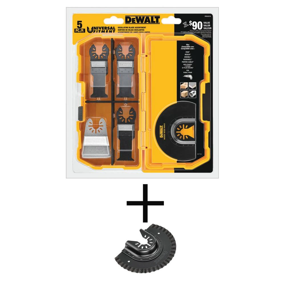 DEWALT Oscillating Blade Set (5-Piece) With Bonus Oscillating Fast Cut Carbide Grout Removal Blade 3 DEWALT Oscillating Blade Set (5-Piece) With Bonus Oscillating Fast Cut Carbide Grout Removal Blade