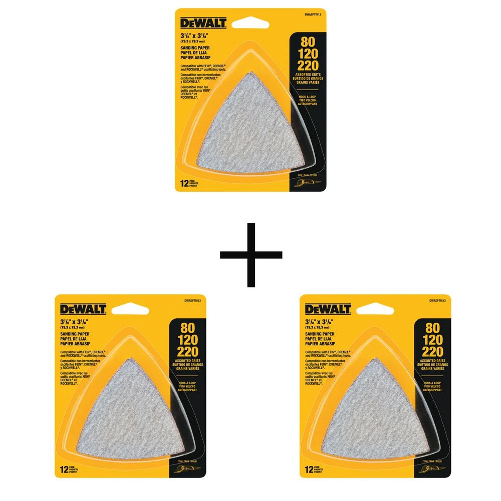 DEWALT Hook-and-Loop Triangle Sandpaper Assortment (36-Piece) 6 DEWALT Hook-and-Loop Triangle Sandpaper Assortment (36-Piece) - Image 4