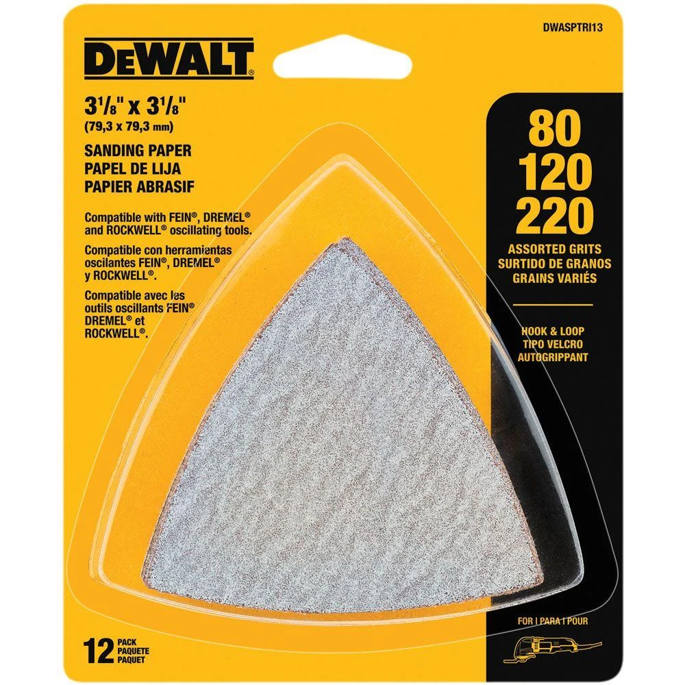 DEWALT Hook-and-Loop Triangle Sandpaper Assortment (36-Piece) 4 DEWALT Hook-and-Loop Triangle Sandpaper Assortment (36-Piece) - Image 2