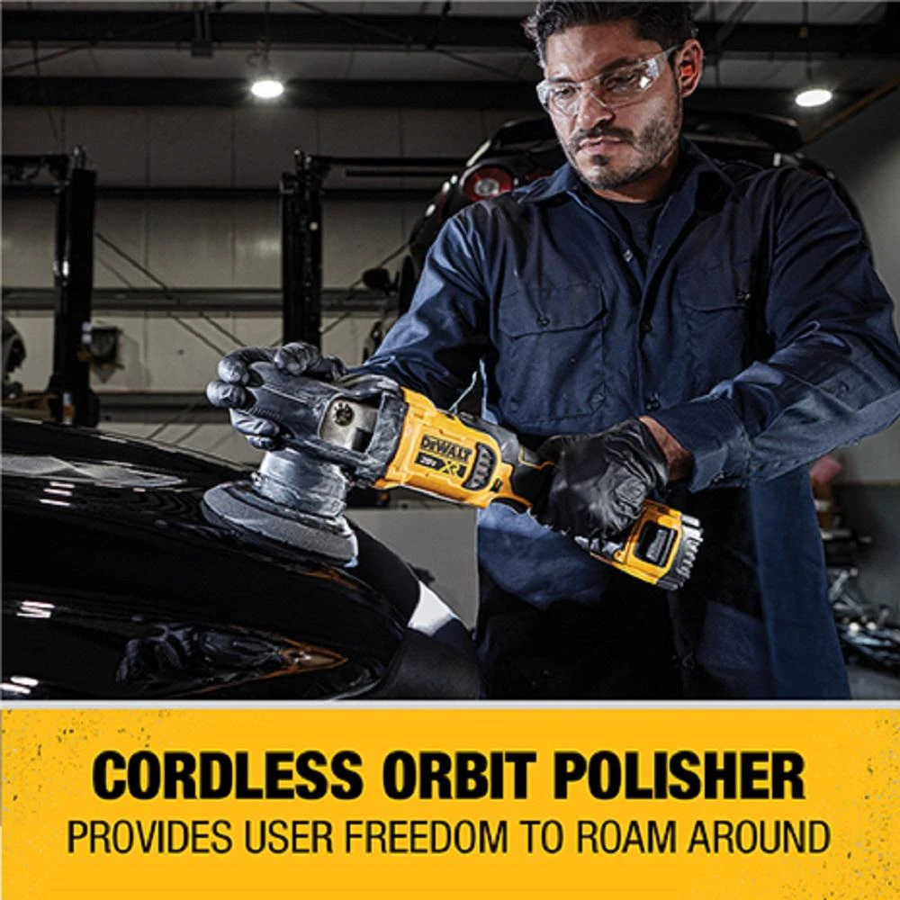 DEWALT 20-Volt MAX XR Cordless Brushless 5 In. Variable Speed Random Orbit Polisher With (2) 20-Volt 5.0Ah Batteries & Charger 7 DEWALT 20-Volt MAX XR Cordless Brushless 5 In. Variable Speed Random Orbit Polisher With (2) 20-Volt 5.0Ah Batteries & Charger - Image 5