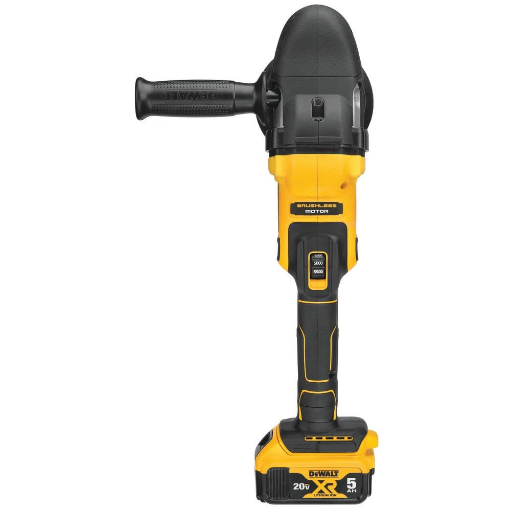 DEWALT 20-Volt MAX XR Cordless Brushless 5 In. Variable Speed Random Orbit Polisher With (2) 20-Volt 5.0Ah Batteries & Charger 11 DEWALT 20-Volt MAX XR Cordless Brushless 5 In. Variable Speed Random Orbit Polisher With (2) 20-Volt 5.0Ah Batteries & Charger - Image 9