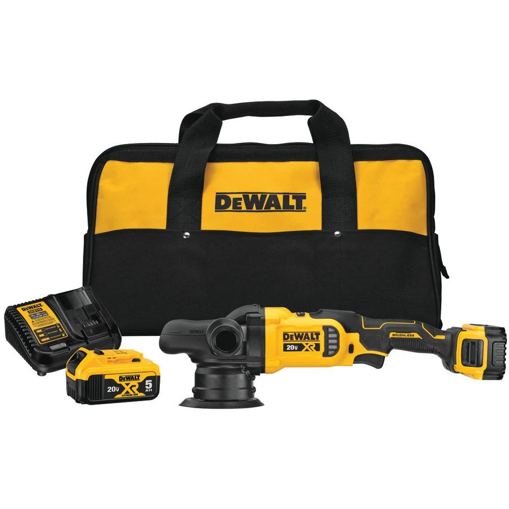 DEWALT 20-Volt MAX XR Cordless Brushless 5 In. Variable Speed Random Orbit Polisher With (2) 20-Volt 5.0Ah Batteries & Charger 3 DEWALT 20-Volt MAX XR Cordless Brushless 5 In. Variable Speed Random Orbit Polisher With (2) 20-Volt 5.0Ah Batteries & Charger