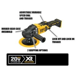 DEWALT 20-Volt MAX XR Cordless Brushless 7 In. Variable Speed Rotary Polisher (Tool-Only) -Tool Discount Store dewalt polishers dcm849b 4f 1000