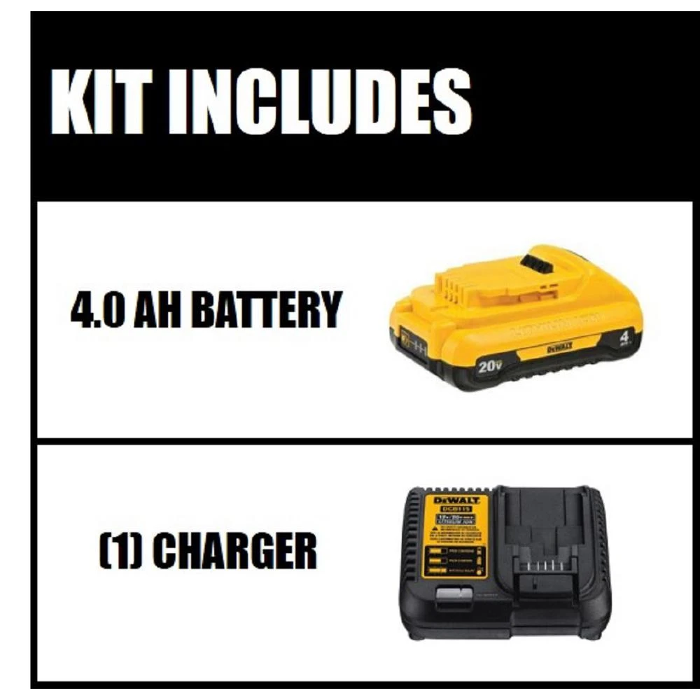 DEWALT 20-Volt MAX Compact Lithium-Ion 4.0Ah Battery Pack With 12-Volt To 20-Volt MAX Charger 4 DEWALT 20-Volt MAX Compact Lithium-Ion 4.0Ah Battery Pack With 12-Volt To 20-Volt MAX Charger - Image 2