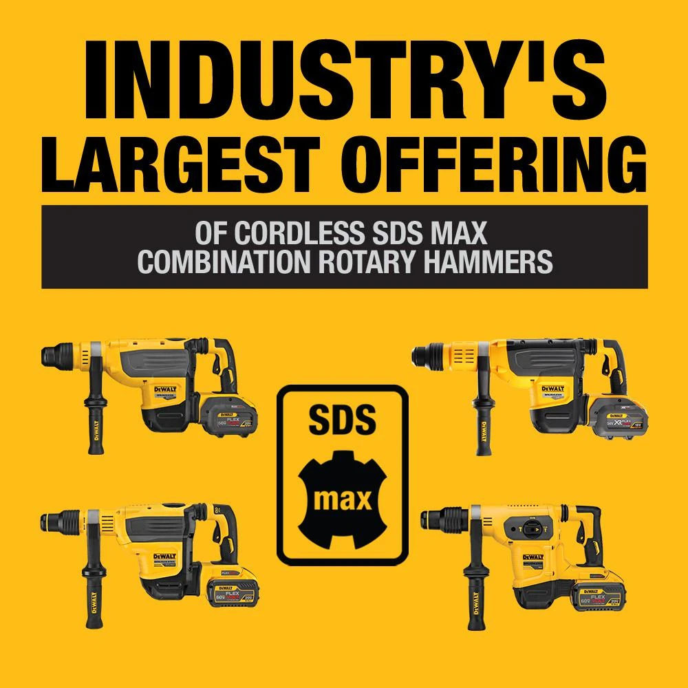 DEWALT FLEXVOLT 60-Volt MAX Brushless 1-7/8 In. SDS MAX Rotary Hammer, (2) FLEXVOLT 9.0Ah Batteries & 1/2 In. Impact Wrench 8 DEWALT FLEXVOLT 60-Volt MAX Brushless 1-7/8 In. SDS MAX Rotary Hammer, (2) FLEXVOLT 9.0Ah Batteries & 1/2 In. Impact Wrench - Image 6