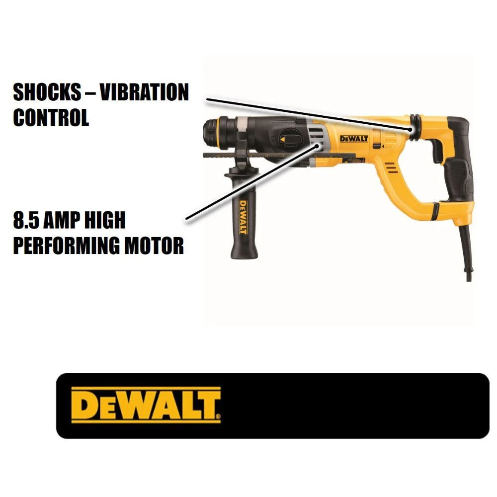 DEWALT 8.5 Amp 1-1/8 In. Corded SDS-plus D-Handle Concrete/Masonry Rotary Hammer Drill Kit 4 DEWALT 8.5 Amp 1-1/8 In. Corded SDS-plus D-Handle Concrete/Masonry Rotary Hammer Drill Kit - Image 2