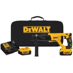 DEWALT 20-Volt MAX Cordless Brushless 1 In. SDS Plus D-Handle Concrete & Masonry Rotary Hammer & (2) 20-Volt 4.0Ah Batteries