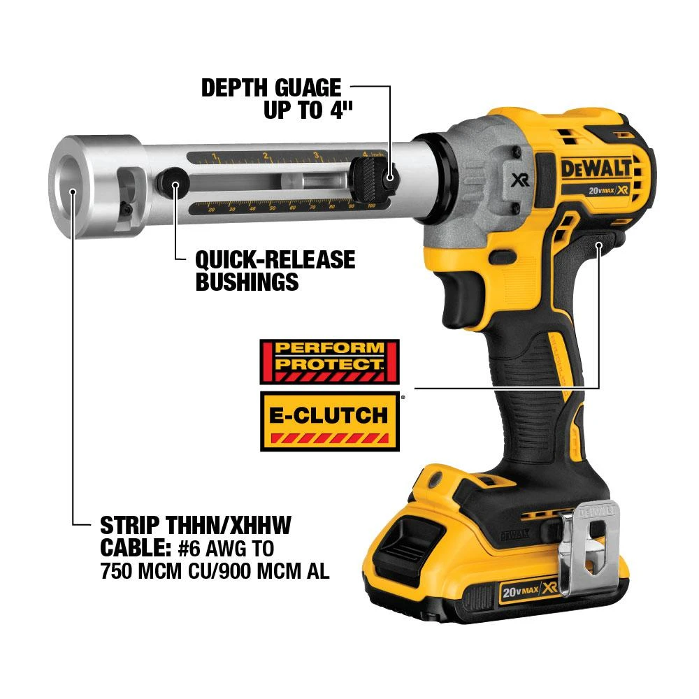 DEWALT 20-Volt MAX XR Cordless Brushless Cable Stripper With (2) 20-Volt 5.0Ah Batteries & Charger 11 DEWALT 20-Volt MAX XR Cordless Brushless Cable Stripper With (2) 20-Volt 5.0Ah Batteries & Charger - Image 9