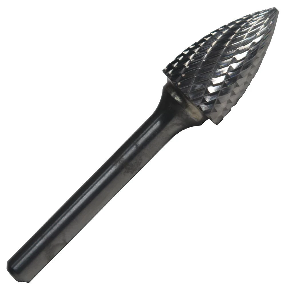 Drill America 3/8 In. X 3/4 In. Tree Pointed End Solid Carbide Burr Rotary File Bit With 1/4 In. Shank 3 Drill America 3/8 In. X 3/4 In. Tree Pointed End Solid Carbide Burr Rotary File Bit With 1/4 In. Shank