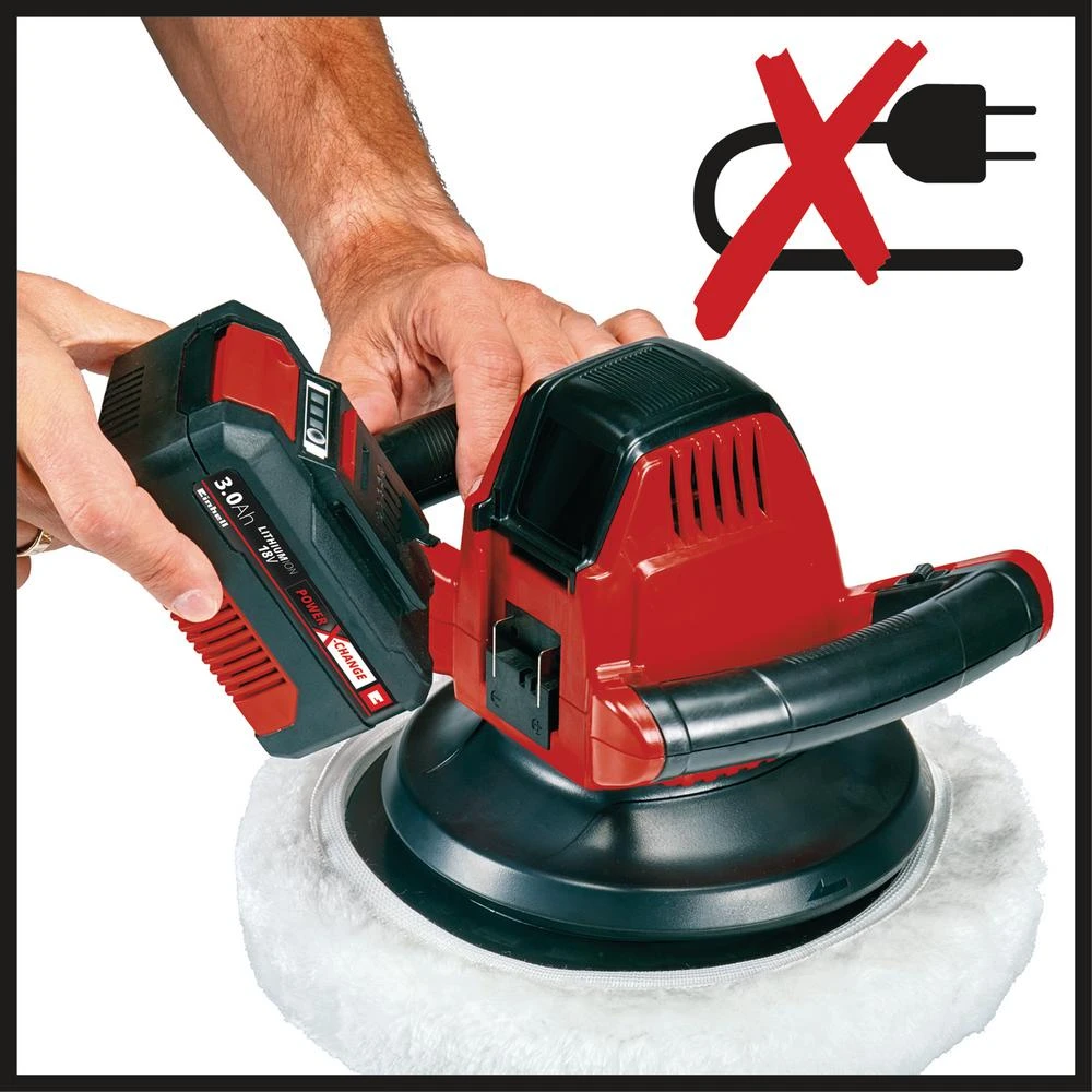 Einhell PXC 18-Volt Cordless 10 In. 2,500-RPM Large Random Orbit Rotary Buffer / Polisher Kit (w/ 3.0-Ah Battery + Fast Charger) 5 Einhell PXC 18-Volt Cordless 10 In. 2,500-RPM Large Random Orbit Rotary Buffer / Polisher Kit (w/ 3.0-Ah Battery + Fast Charger) - Image 3