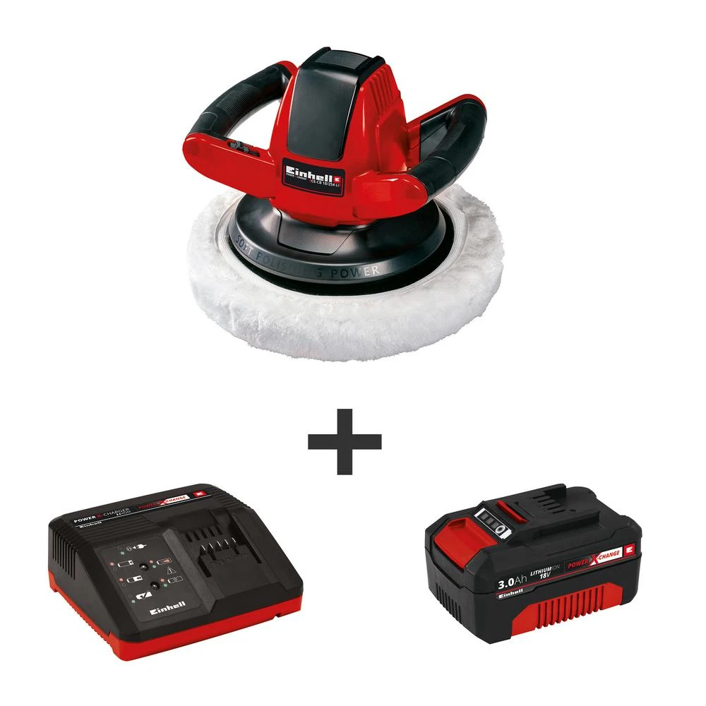 Einhell PXC 18-Volt Cordless 10 In. 2,500-RPM Large Random Orbit Rotary Buffer / Polisher Kit (w/ 3.0-Ah Battery + Fast Charger) 3 Einhell PXC 18-Volt Cordless 10 In. 2,500-RPM Large Random Orbit Rotary Buffer / Polisher Kit (w/ 3.0-Ah Battery + Fast Charger)