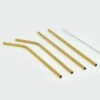 ExcelSteel 10 Pc Reusable Gold Color Straw Set W/ Cleaning Brushes -Tool Discount Store excelsteel disposable tableware 014a2 64 1000
