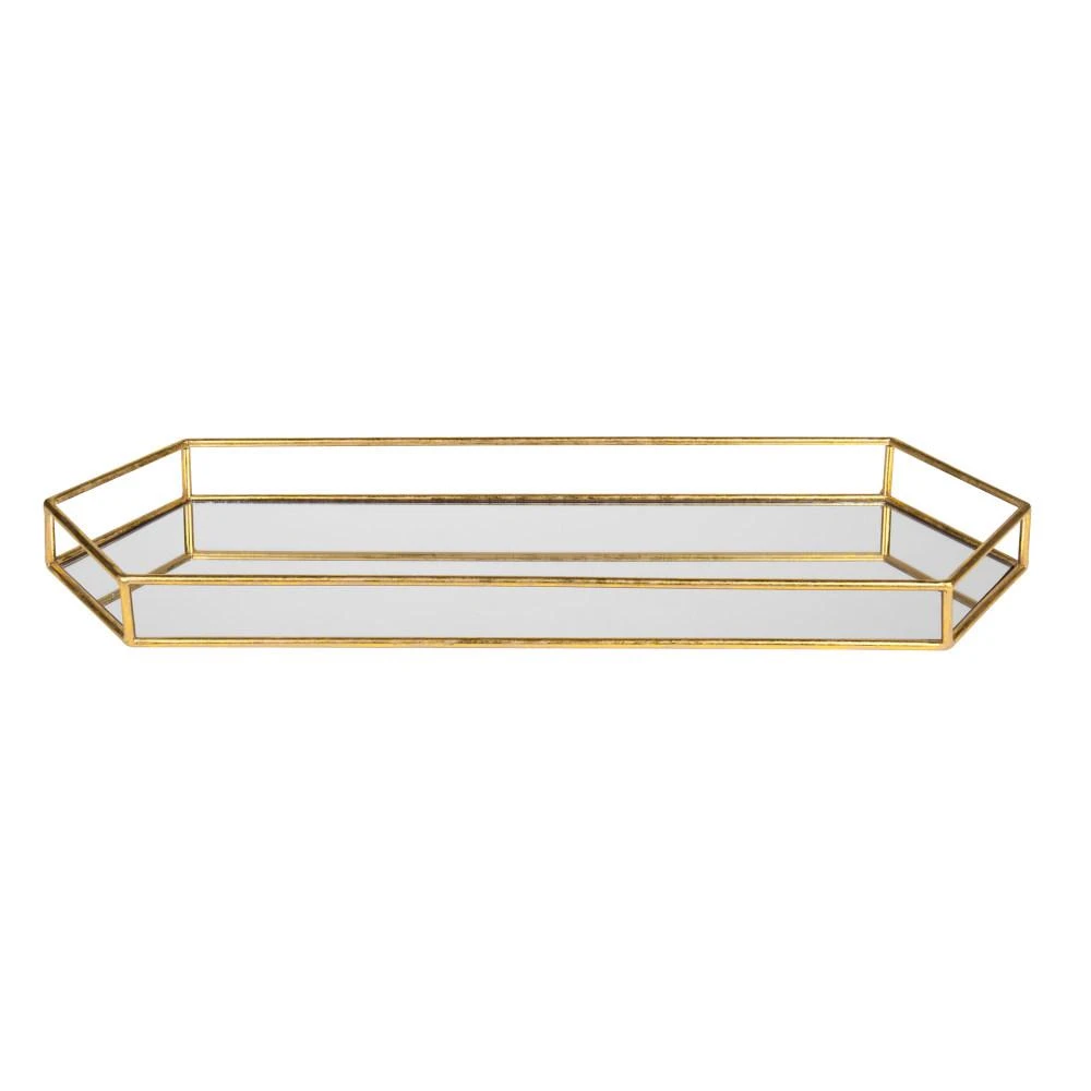 Kate And Laurel Felicia Gold Decorative Tray 4 Kate And Laurel Felicia Gold Decorative Tray - Image 2