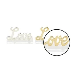 LITTON LANE 6 In. X 3 In. Modern Gold And Silver Aluminum “Love” Letter Cut-Outs (Set Of 2) 7 LITTON LANE 6 In. X 3 In. Modern Gold And Silver Aluminum “Love” Letter Cut-Outs (Set Of 2) -Tool Discount Store gold litton lane decorative letters 98432 4f 1000