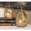LITTON LANE Gold Iron And Silver Reflective Glass Mosaic Pear And Apple Decor (Set Of 2) 1 LITTON LANE Gold Iron And Silver Reflective Glass Mosaic Pear And Apple Decor (Set Of 2) -Tool Discount Store gold litton lane sculptures 24117 64 1000