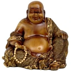 Oriental Furniture Oriental Furniture 6 In. Sitting Laughing Buddha Decorative Statue