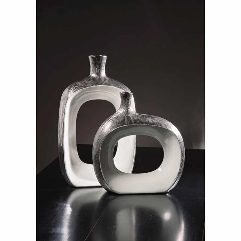 IMAX Riley Gray Small Metallic Vase 5 IMAX Riley Gray Small Metallic Vase - Image 3