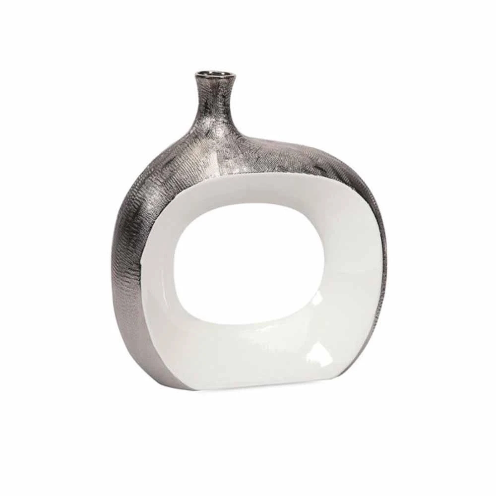 IMAX Riley Gray Small Metallic Vase 3 IMAX Riley Gray Small Metallic Vase