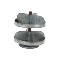 LITTON LANE 2-Tier Indistrial Arts Iron Tray Stand In Gray 11 LITTON LANE 2-Tier Indistrial Arts Iron Tray Stand In Gray -Tool Discount Store gray litton lane decorative trays 49204 1f 1000