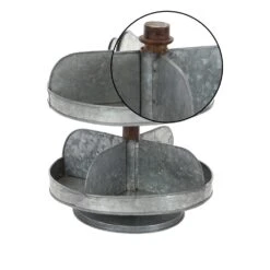 LITTON LANE 2-Tier Indistrial Arts Iron Tray Stand In Gray 10 LITTON LANE 2-Tier Indistrial Arts Iron Tray Stand In Gray -Tool Discount Store gray litton lane decorative trays 49204 4f 1000