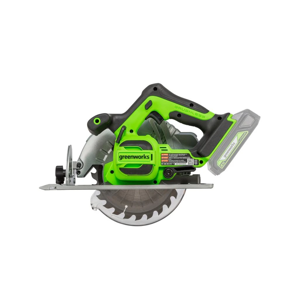 Greenworks 24-Volt Battery Cordless Brushless 7.25 In. Circular Saw Battery Not Included CR24L00 5 Greenworks 24-Volt Battery Cordless Brushless 7.25 In. Circular Saw Battery Not Included CR24L00 - Image 3