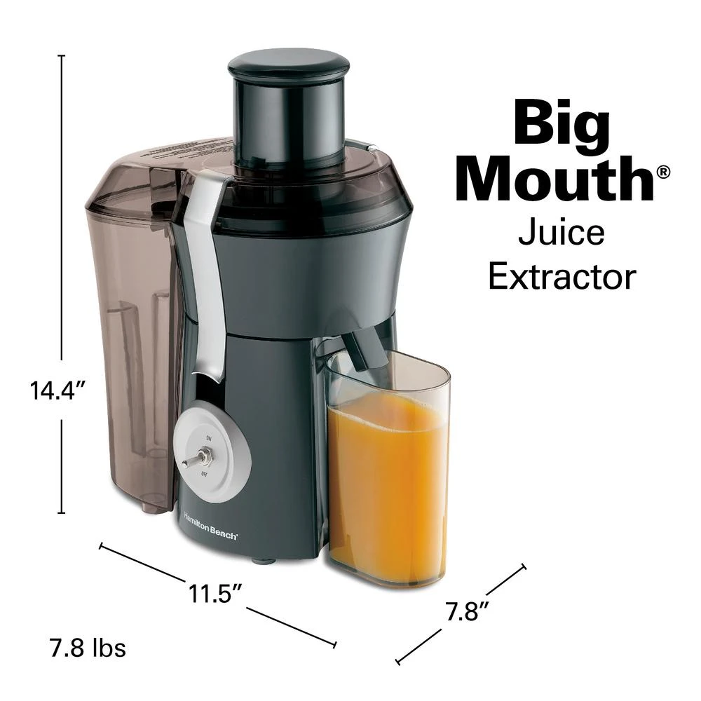 Hamilton Beach Big Mouth 825 W 20 Oz. Grey Juice Extractor 4 Hamilton Beach Big Mouth 825 W 20 Oz. Grey Juice Extractor - Image 2