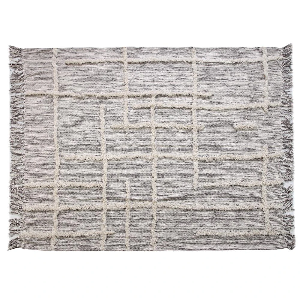 LR Resources Linework 50 In. X 60 In. Gray/Natural Decorative Throw Blanket 3 LR Resources Linework 50 In. X 60 In. Gray/Natural Decorative Throw Blanket