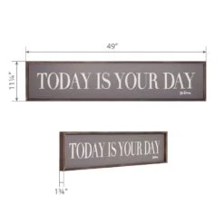 Pinnacle 11 In. X 49 In. Dr. Seuss Today Is Your Day Quote Framed Wood Wall Decor -Tool Discount Store grey pinnacle wall signs 1807 3897 1f 1000