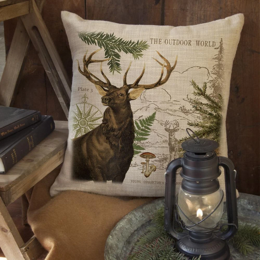 Heritage Lace Lodge Hollow Natural Animal Print Polyester 18 In. X 18 In. Throw Pillow 4 Heritage Lace Lodge Hollow Natural Animal Print Polyester 18 In. X 18 In. Throw Pillow - Image 2