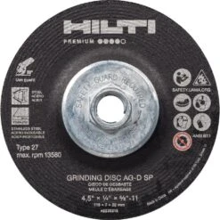 Hilti 7 In. X 1/4 In. X 5/8 In. 11 AG-D SP Type 27 With Hub Premium Zirconium Grinding Disc (10-Pack)