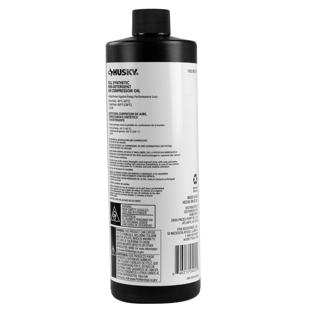 Husky 16 Oz. 100% Full Synthetic Compressor Oil 4 Husky 16 Oz. 100% Full Synthetic Compressor Oil - Image 2