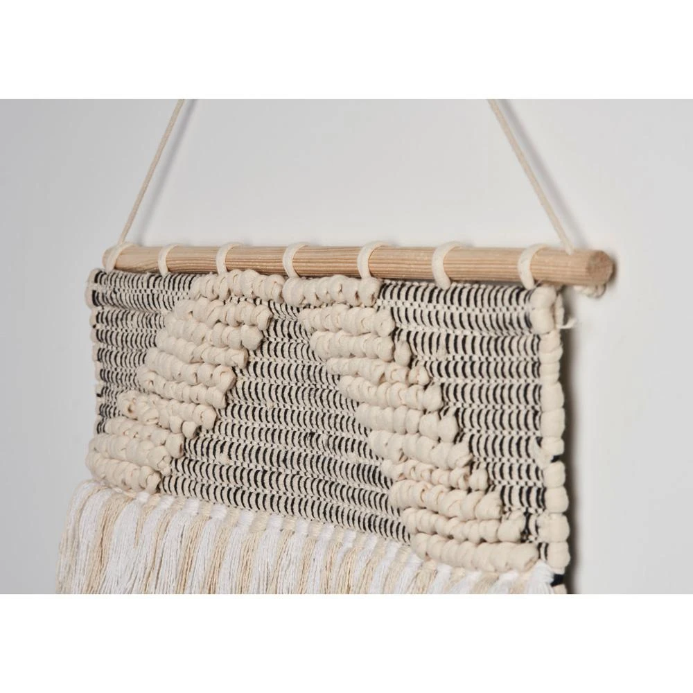 LR Home Fringed Diamond Ivory / Natural Tufted Wall Tapestry 6 LR Home Fringed Diamond Ivory / Natural Tufted Wall Tapestry - Image 4