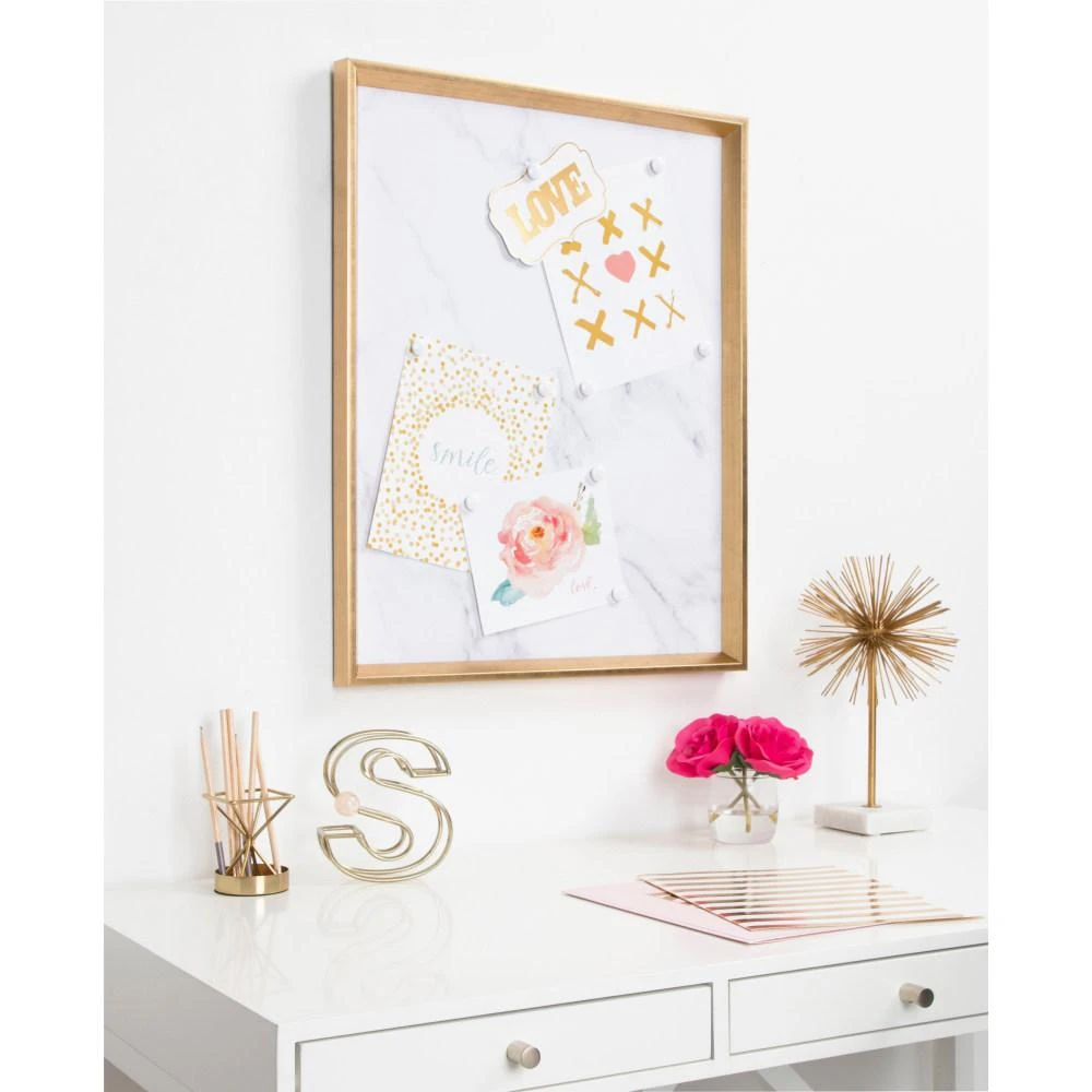 Kate And Laurel Calter Gold Marble Magnetic Memo Board 7 Kate And Laurel Calter Gold Marble Magnetic Memo Board - Image 5