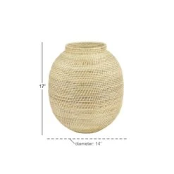 LITTON LANE Large Decorative Handwoven Natural Beige Bamboo Vase 12 LITTON LANE Large Decorative Handwoven Natural Beige Bamboo Vase -Tool Discount Store light brown litton lane vases 35985 44 1000