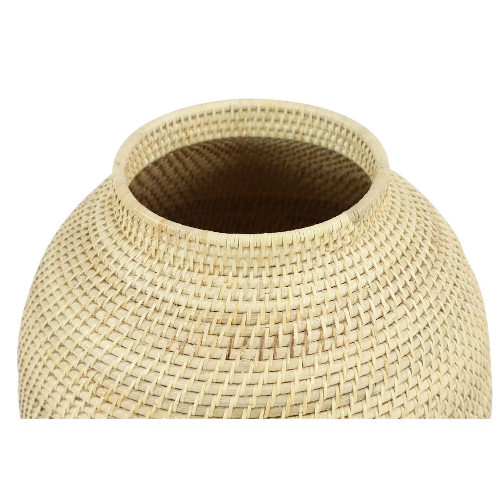 LITTON LANE Large Decorative Handwoven Natural Beige Bamboo Vase 5 LITTON LANE Large Decorative Handwoven Natural Beige Bamboo Vase - Image 3