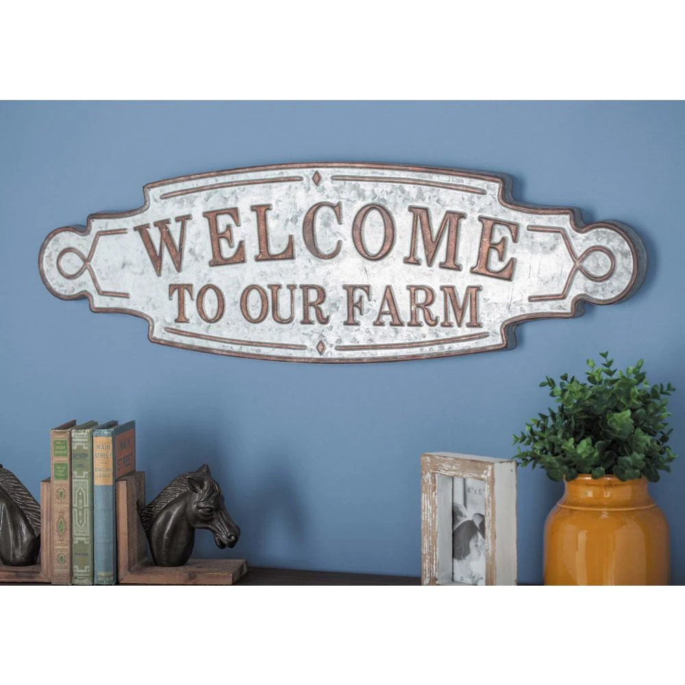 LITTON LANE 36 In. X 11 In. “Welcome To Our Farm” Metal Wall Sign 3 LITTON LANE 36 In. X 11 In. “Welcome To Our Farm” Metal Wall Sign